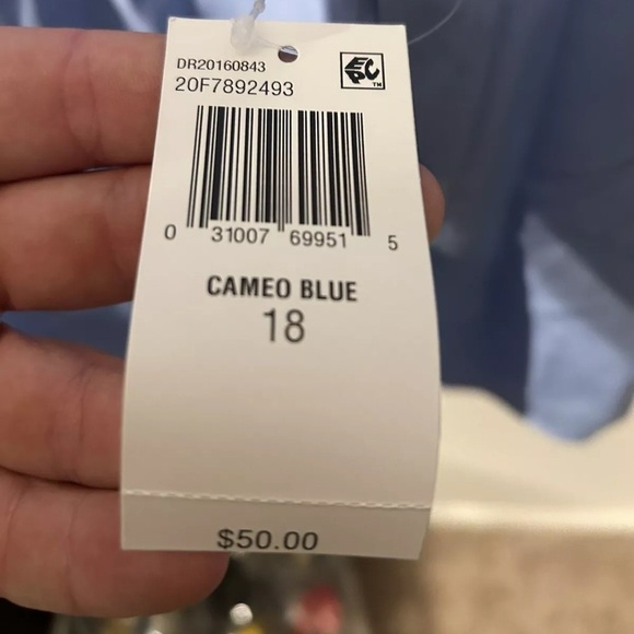 Van Heusen Shirt Mens 18 Button Down Blue Short Sleeve NWT - Picture 4 of 4